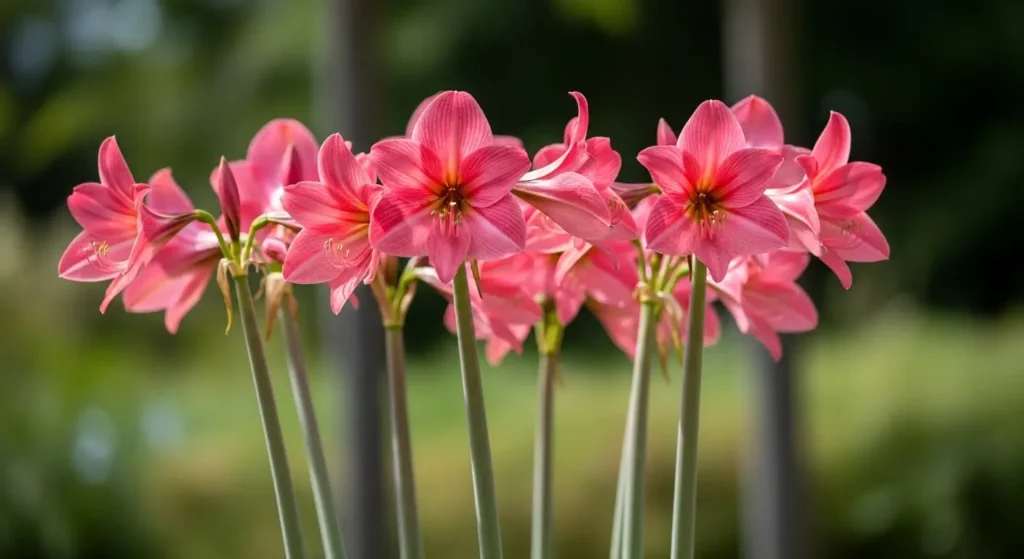 Repotting naked lady flower bulbs in terracotta pot showing proper planting depth for naked lady flower care maintenance