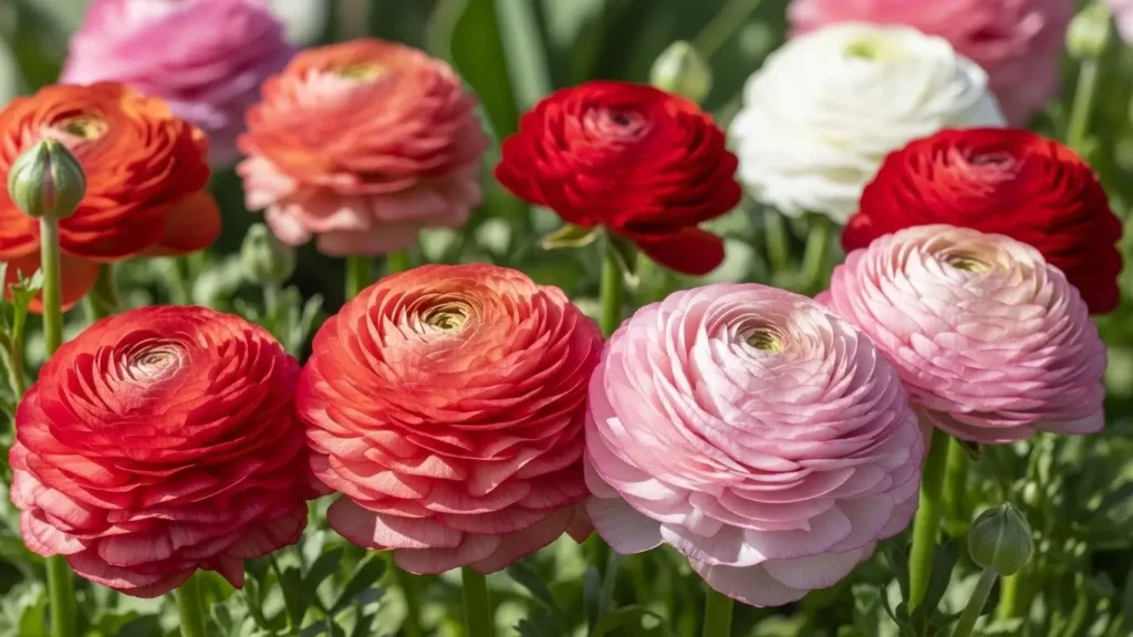 Ranunculus flower corms with claw-like roots displayed for propagation by division method