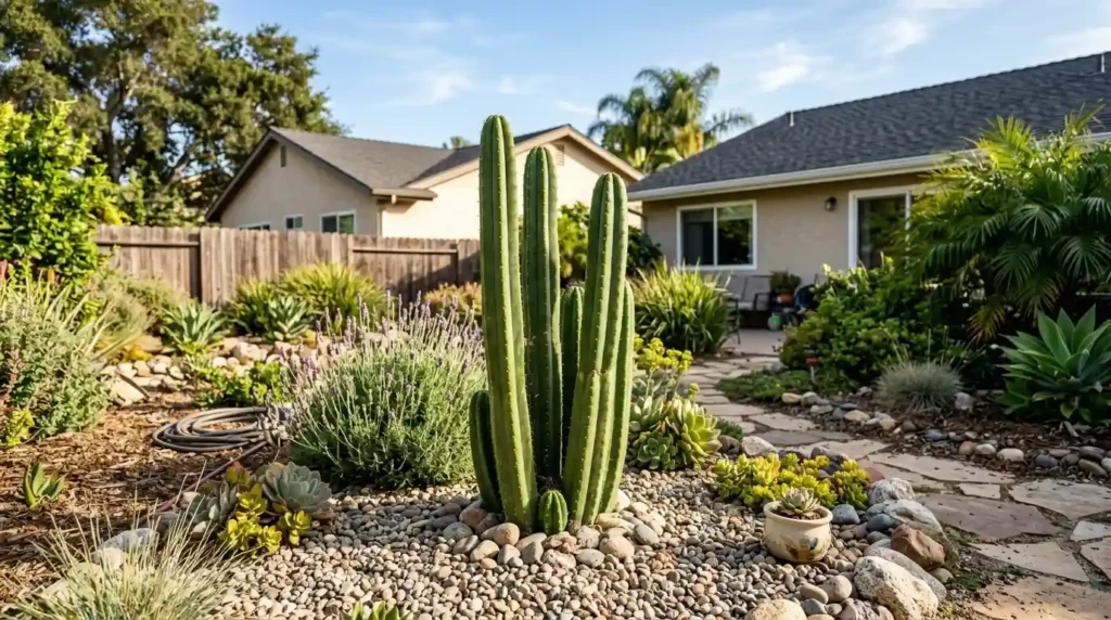 Kaktus san pedro growing in a normal home garden