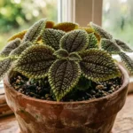 Close-up of a friendship plant with quilted leaves, ideal for friendship plant care beginners